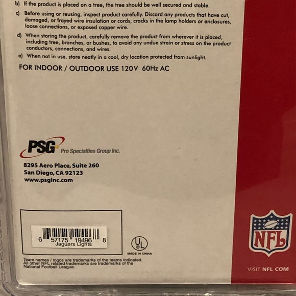 NFL Jacksonville Jaguars 10 Football Helmets String Lights 12’ Party Christmas - Picture 7 of 9